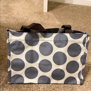 thirty one Polka Dot Tote Bag - Gray and White